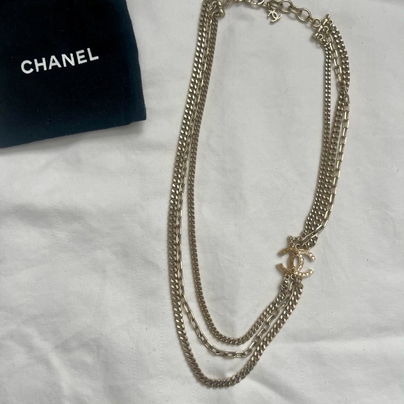 CHANEL Gold Double Chain Necklace - Picture 2 of 4